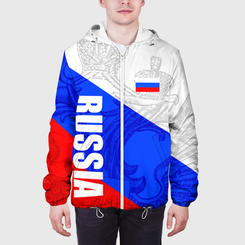 Мужская куртка 3D Russia - sportwear - триколор, цвет 3D печать - фото 4