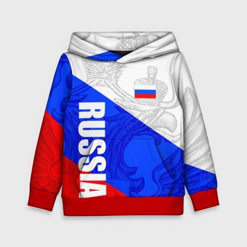 Детская толстовка 3D Russia - sportwear - триколор, цвет красный