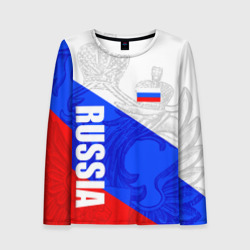 Женский лонгслив 3D Russia - sportwear - триколор