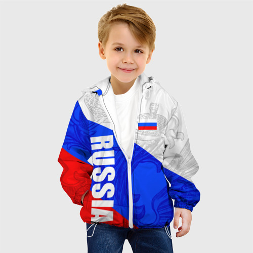 Детская куртка 3D Russia - sportwear - триколор, цвет белый - фото 3