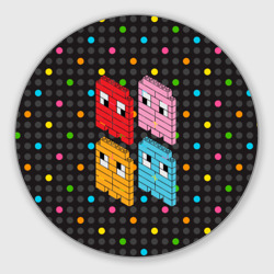 Круглый коврик для мышки Pac-man пиксели