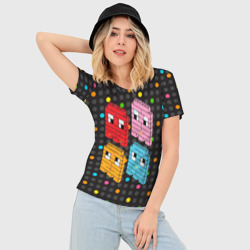 Женская футболка 3D Slim Pac-man пиксели - фото 2