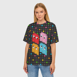 Женская футболка oversize 3D Pac-man пиксели - фото 2