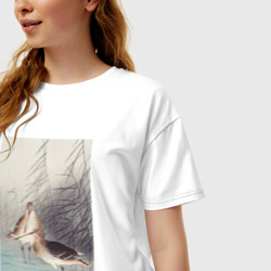 Женская футболка хлопок Oversize Two Bar-tailed Godwits - фото 2