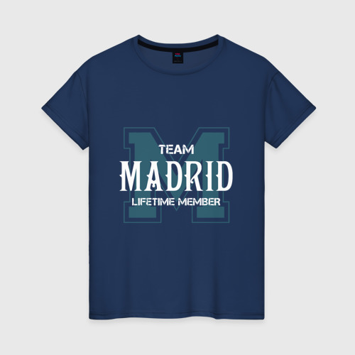 Женская футболка хлопок Team Madrid, цвет темно-синий