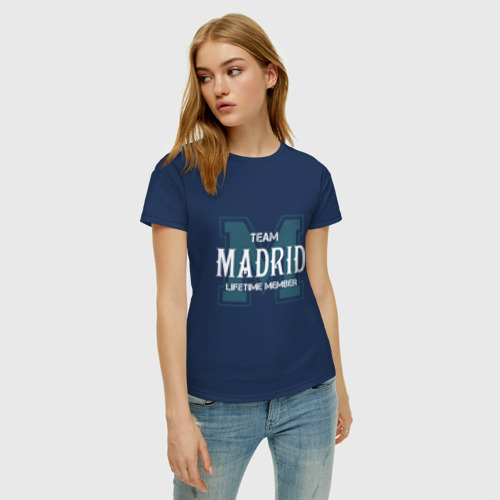 Женская футболка хлопок Team Madrid, цвет темно-синий - фото 3