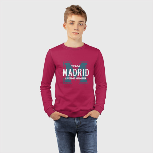 Детский свитшот хлопок Team Madrid, цвет маджента - фото 7