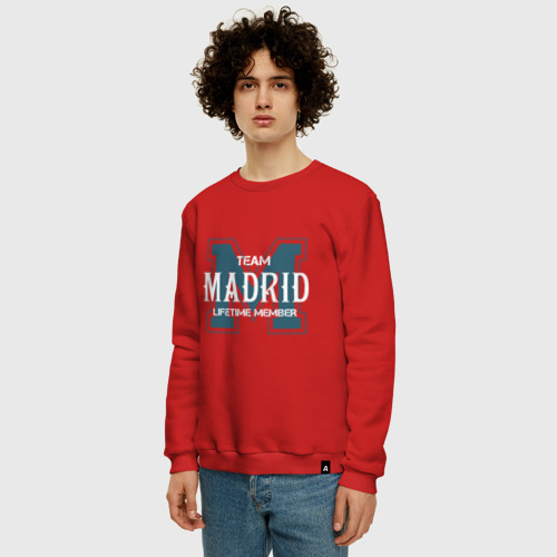 Мужской свитшот хлопок Team Madrid, цвет красный - фото 3