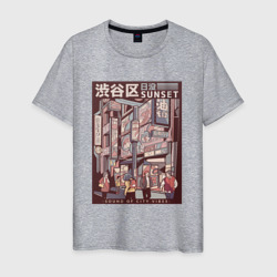 Мужская футболка хлопок Japanese City Vibes Вайбы японского города