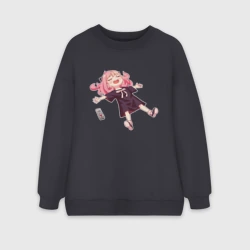 Женский свитшот oversize без начеса хлопок Anya Forger Spy x Family