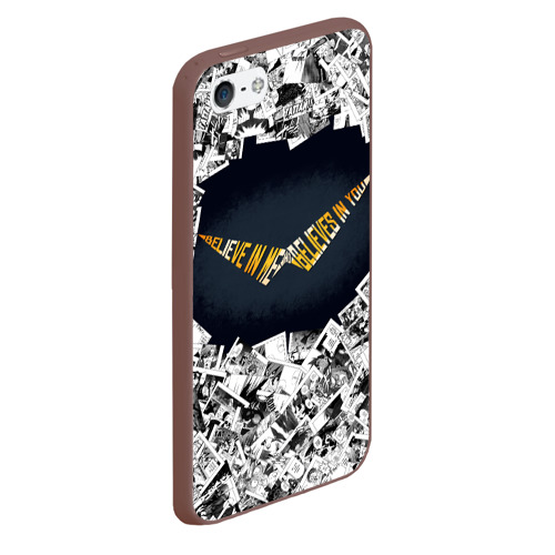 Чехол для iPhone 5/5S матовый Гуррен-Лаганн - Верь в меня, который верит в тебя, цвет коричневый - фото 3