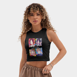 Женская укороченная майка-топ хлопок Госпожа Кагуя: В любви как на войне Love is War - фото 2