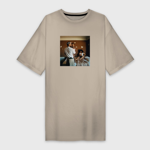 Платье-футболка хлопок Kendrick Lamar Mr. Morale & The Big Steppers, цвет миндальный