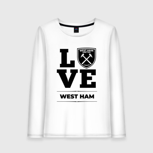 Женский лонгслив хлопок West Ham Love Классика, цвет белый