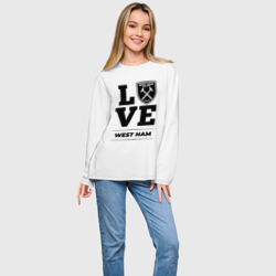 Женский лонгслив oversize хлопок West Ham Love Классика - фото 2