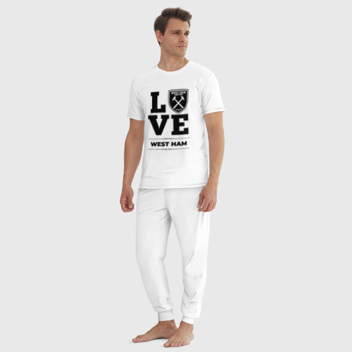 Мужская пижама хлопок West Ham Love Классика, цвет белый - фото 5