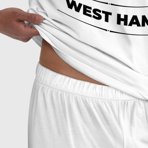 Мужская пижама хлопок West Ham Love Классика, цвет белый - фото 6