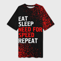 Платье-футболка 3D Eat Sleep Need for Speed Repeat - Спрей