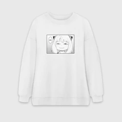 Женский свитшот oversize без начеса хлопок Spy Family Heh Семья Шпиона