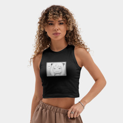 Женская укороченная майка-топ хлопок Spy Family Heh Семья Шпиона - фото 2