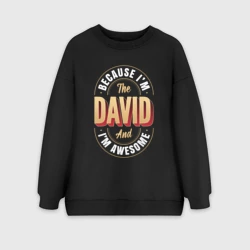 Женский свитшот oversize без начеса хлопок David Классный