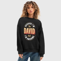 Женский свитшот oversize без начеса хлопок David Классный - фото 2