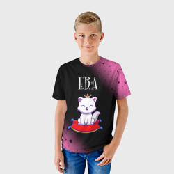 Детская футболка 3D Ева + кошка + Минимализм - фото 2