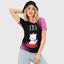 Женская футболка 3D Slim Ева + кошка + Минимализм - фото 2