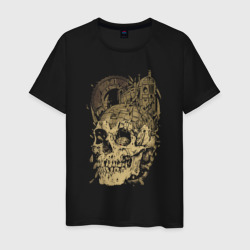 Мужская футболка хлопок Steampunk Skull & Engine