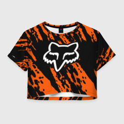 Женская футболка Crop-top 3D FOX motocross orange