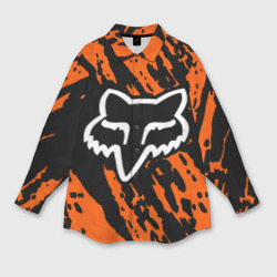 Мужская рубашка oversize 3D FOX motocross orange