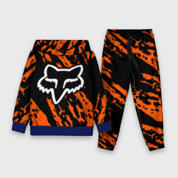 Детский костюм с толстовкой 3D FOX motocross orange