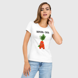 Женская футболка хлопок Slim МорковкА из Буквогорода - фото 2