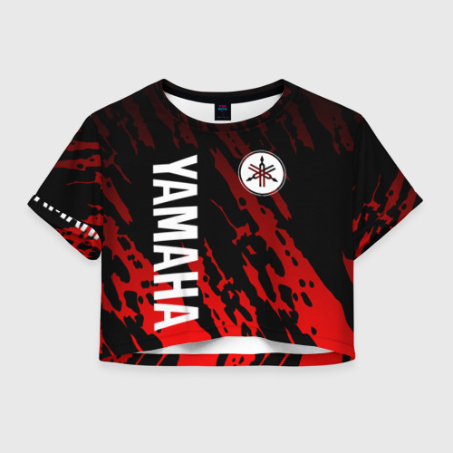 Женская футболка Crop-top 3D Yamaha - Красные пятна, цвет 3D печать