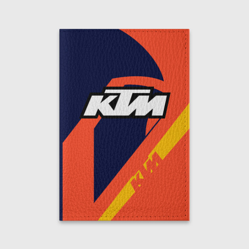 Обложка для паспорта матовая кожа KTM vintage sportwear, цвет черный