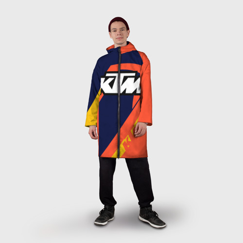 Мужской дождевик 3D KTM vintage sportwear, цвет белый - фото 3