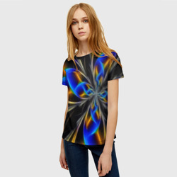 Женская футболка 3D Neon vanguard pattern Fashion 2023 - фото 2