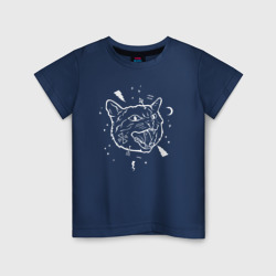 Космический орущий мяу кот – Детская футболка хлопок с принтом купить со скидкой в -20%
