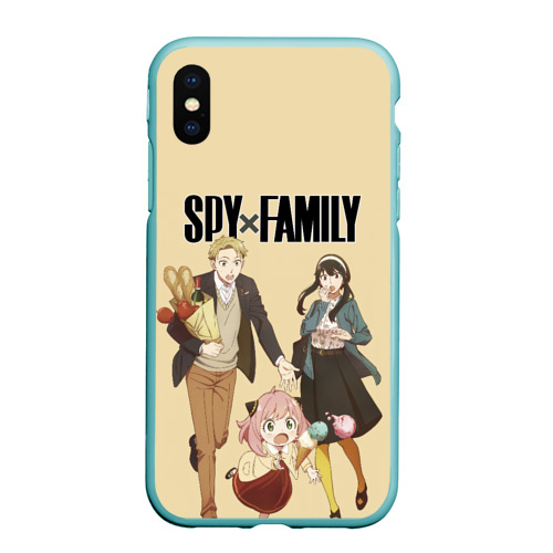 Чехол для iPhone XS Max матовый Spy x Family: Семья шпиона, цвет мятный