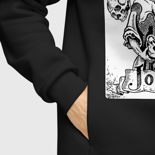 Мужское худи Oversize хлопок Joker Skull Card, цвет черный - фото 8