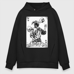 Joker Skull Card – Мужское худи Oversize хлопок с принтом купить со скидкой в -21%