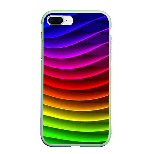 Чехол для iPhone 7Plus/8 Plus матовый с принтом Color line neon pattern Abstraction Summer 2023, вид спереди #2