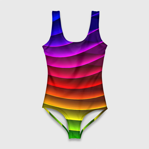 Женский купальник 3D Color line neon pattern Abstraction Summer 2023, цвет 3D печать