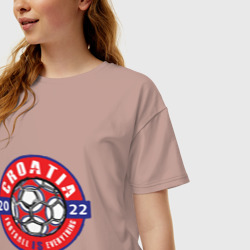 Женская футболка хлопок Oversize Croatia 2022 - фото 2