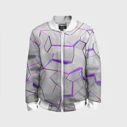 Детский бомбер 3D 3д плиты - белый неон