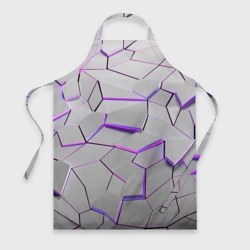 Фартук 3D 3д плиты - белый неон