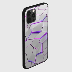 Чехол для iPhone 12 Pro 3д плиты - белый неон - фото 2