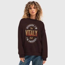 Женский свитшот oversize без начеса хлопок Vitaly Классный - фото 2