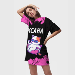 Платье-футболка 3D Оксана кошечка Брызги - фото 2