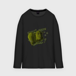 Женский лонгслив oversize хлопок Want some shreks? Шрек